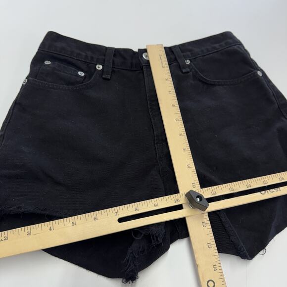 Rag & Bone Shorts Womens 26 Black Justine High Rise Frayed Cutoff Casual Summer - Picture 9 of 10
